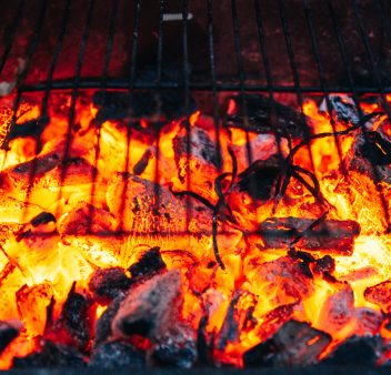 Close up of charcoal Barbecue burning Close up of charcoal Barbecue burning